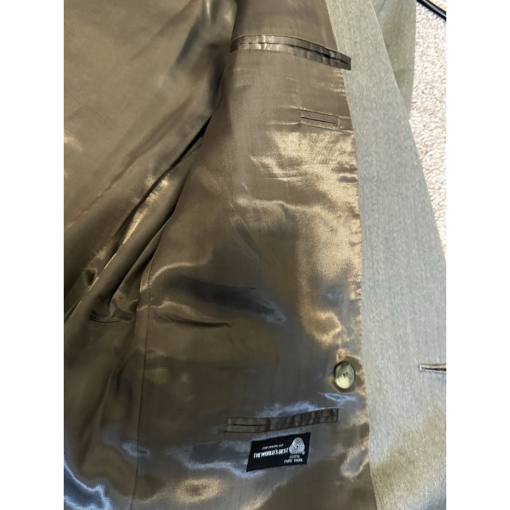 ZYLOS GEORGE MACHADO - MEN'S Gray 100% WOOL DOUBLE-BREASTED - SIZE 40L - Picture 14 of 16